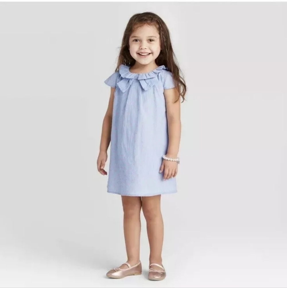 Carter's Toddler Girl  Blue Flutter Sleeve Dress Size 2t🔥5$ If You Get Bundle🔥